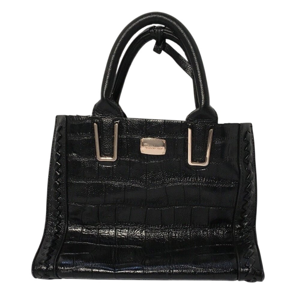 Vintage Black PAVAO DE OURO crocodile‎ Alligator Pattern zippered 11X9.5